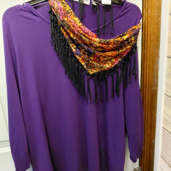 Womens Size 3X blouse with scarf - Picture 7 of 9